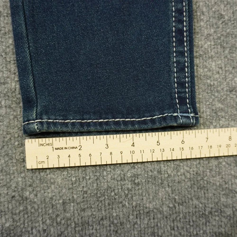 NEW True Religion Rocco Big T Flap Jeans Mens 33x32 Blue Dark Wash Skinny